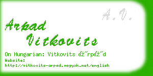 arpad vitkovits business card